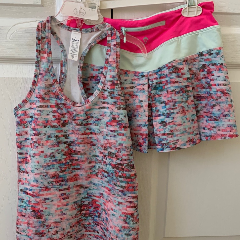 Ivivva Girls Skort and matching Tank top